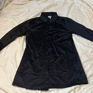Black Long-Sleeve Button-Up Dress Shirt